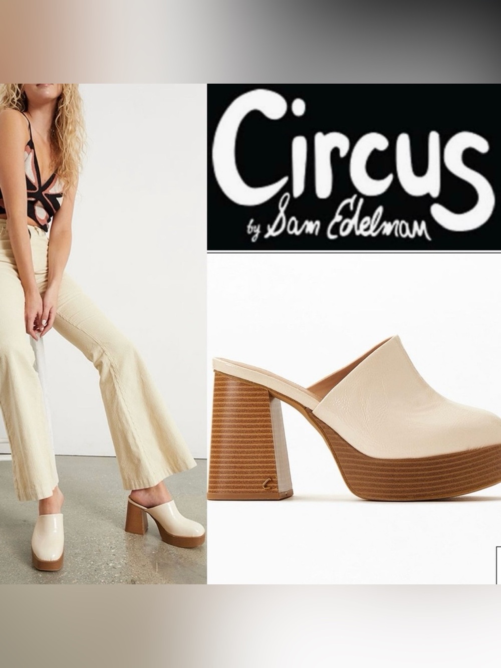 Circus by Sam Edelman Cream Shay Heeled Mules